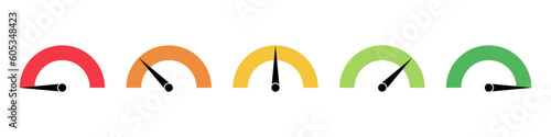 Credit score icon set simple design