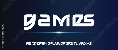  Game font alphabet sporty slanted letters. Speed logo typography with spurs serifs. Italic bold letter set for fancy logo, headline, music movie cover design, red type. Vector typeset
