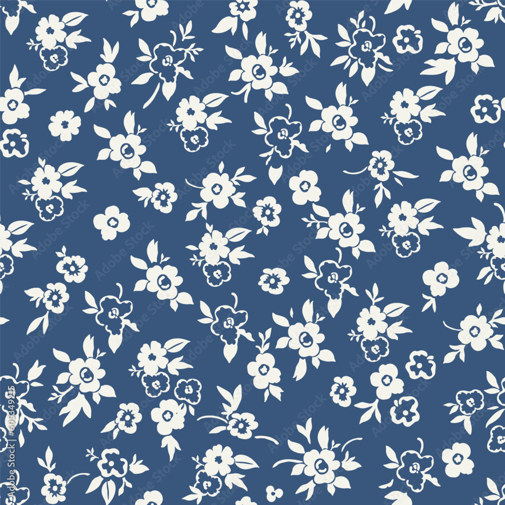 Cute floral pattern in a small flower. Seamless vector texture. An ...