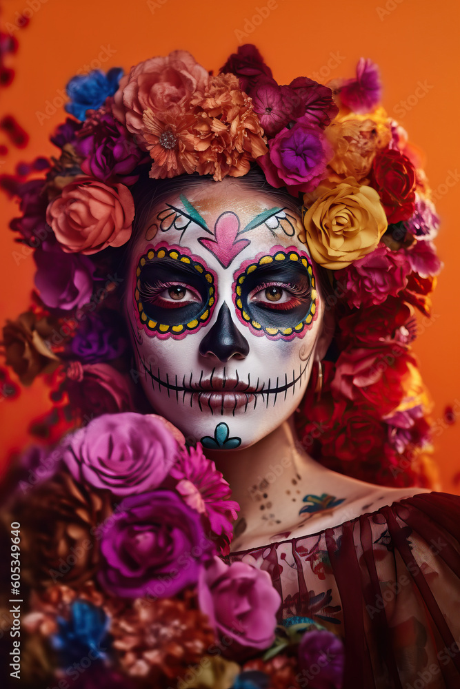Day of the dead celebration (Dia de los Muertos). Generative AI Day of the dead celebration (Dia de los Muertos). Generative AI