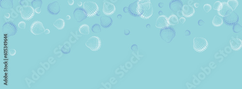 Navy Snail Background Blue Vector. Starfish Collection Design. Pretty Illustration. White Shell Isolated Texture.
