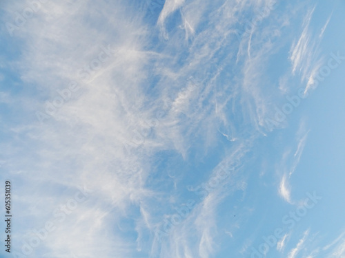 Translucent clouds in a blue sky, cirrus clouds on a sunny day