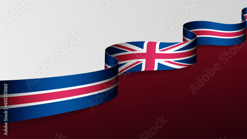 England ribbon flag background.