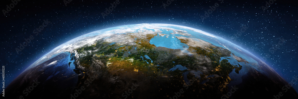America, Canada, space drone view America, Canada, space drone view