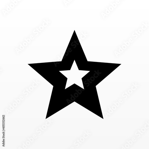 Star logo design template in black color and on white background
