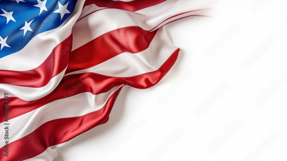USA Flag with simple white background Created With Generative AI Technology USA Flag with simple white background Created With Generative AI Technology