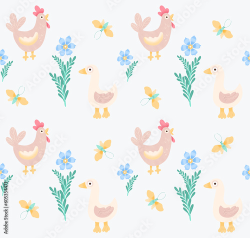 Hen and goose pattern