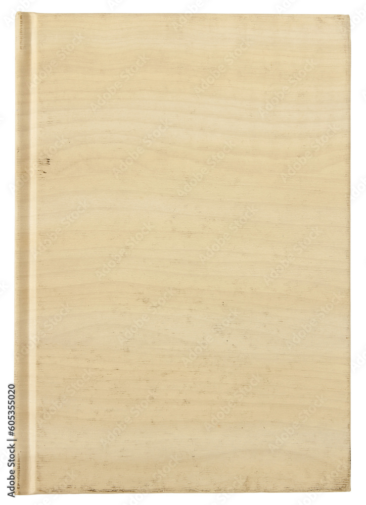 Blank book with wood texture cover isolated with clipping path for mockup