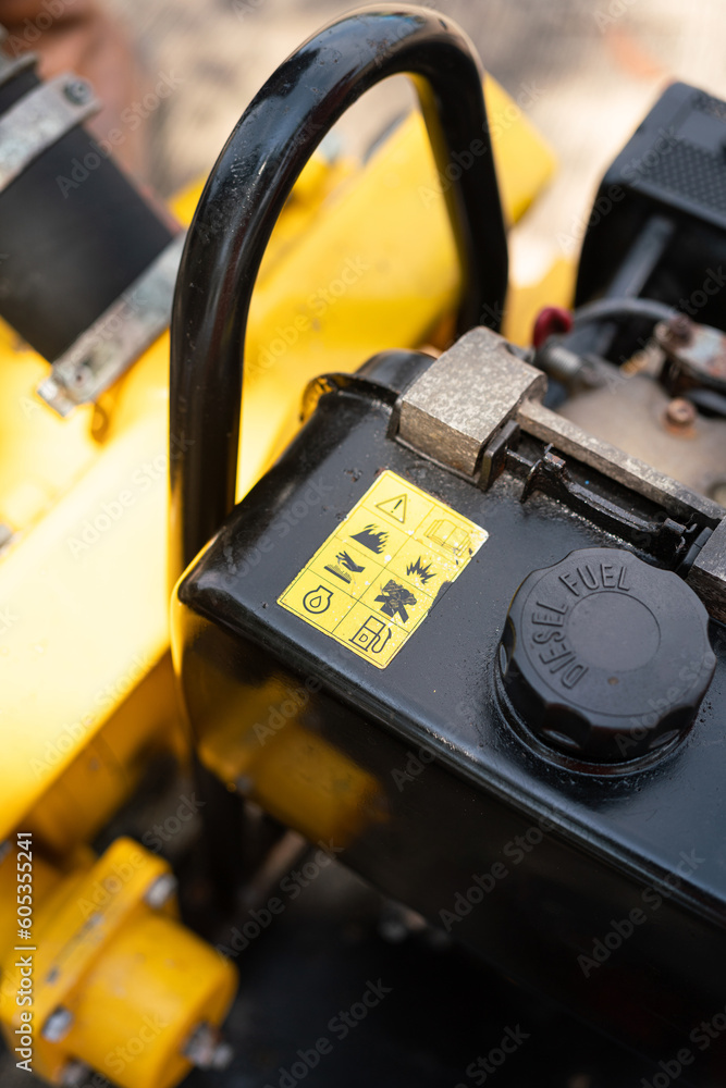 Safety caution and hazardous sign about the burning or flamming of the