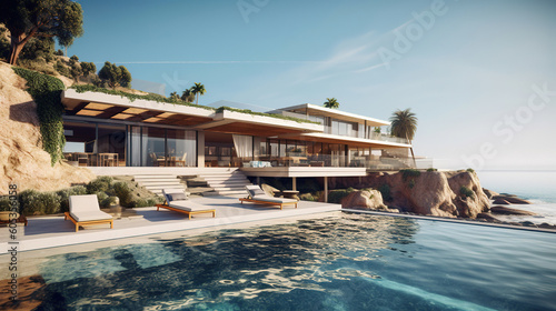 A luxury seafront cliffside villa