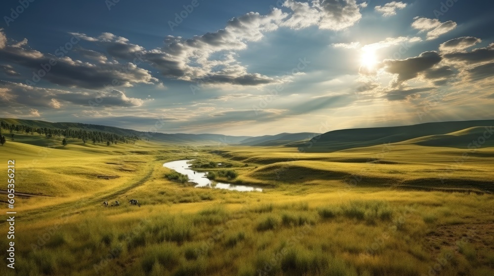 Obraz premium A vast expanse of grassland