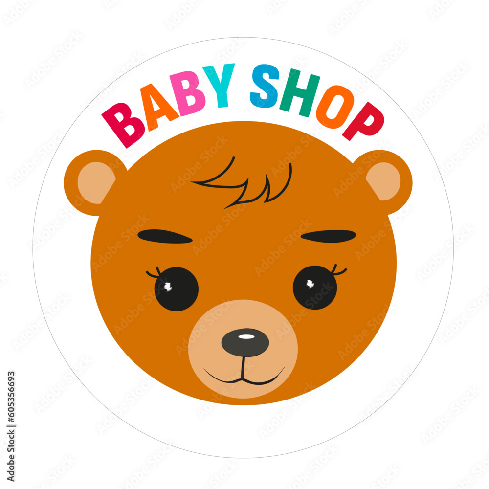 logo for baby shop, cute bear. logo for baby shop, cute bear.
