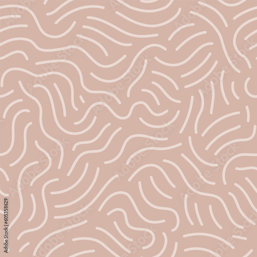 Comic wavy squiggle texture background. Curved waved stripes, lines seamless pattern.