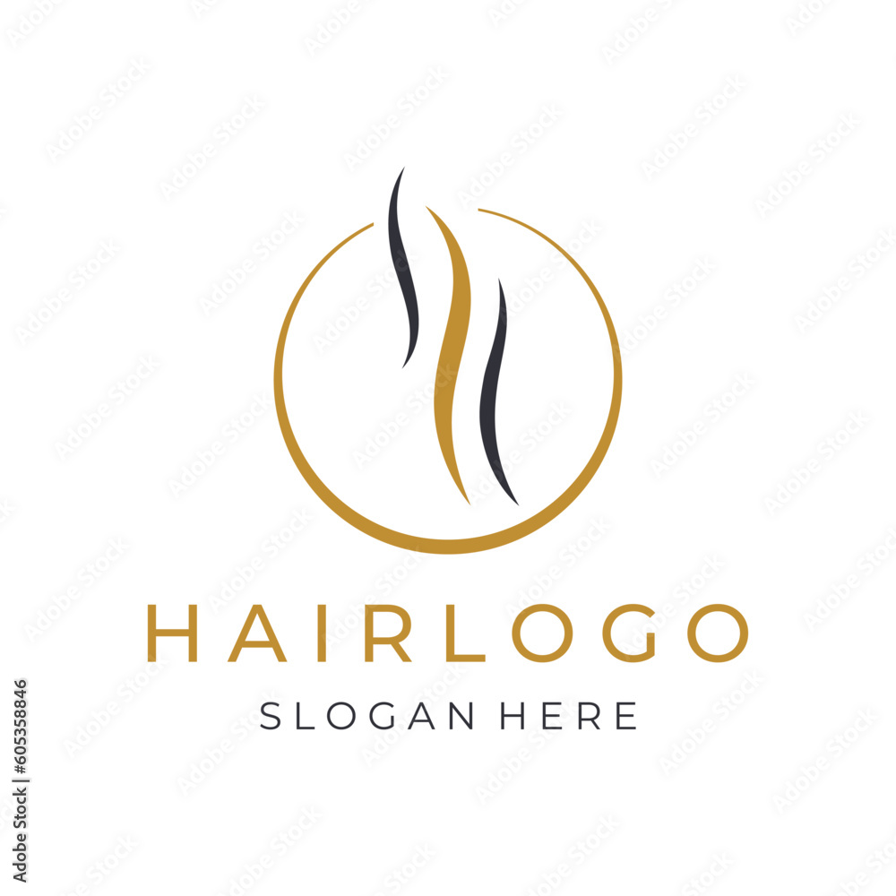 Luxury and beautiful hair wave abstract Logo design.Logo for business, salon, beauty, hairdresser, care. Luxury and beautiful hair wave abstract Logo design.Logo for business, salon, beauty, hairdresser, care.