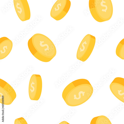 Seamless pattern on a financial theme. Bank background in simple style. Icons on the banking theme. Vector illustration.