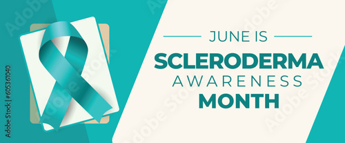 Scleroderma Awareness Month. Observed yearly in June. EPS10 Vector banner or poster. photo