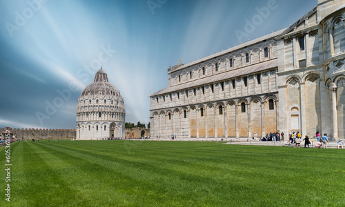 Canvas Print Piazza dei Miracoli and Piazza del Duomo with the Leaning Tower of Pisa