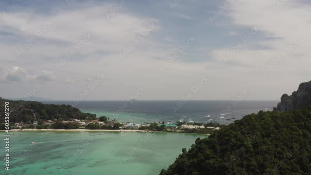 Panoramic aerial video of Phi Phi Island, Krabi, Thailand Panoramic aerial video of Phi Phi Island, Krabi, Thailand