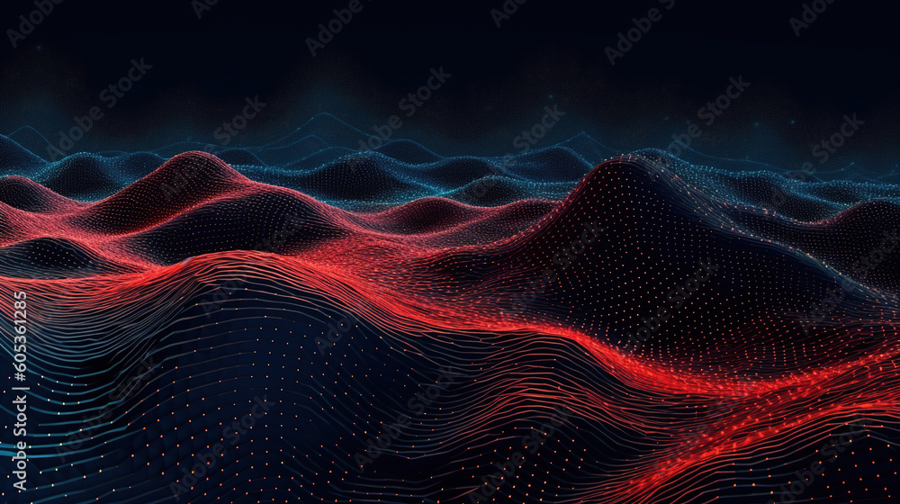 Naklejka premium Abstract linear waves pattern background
