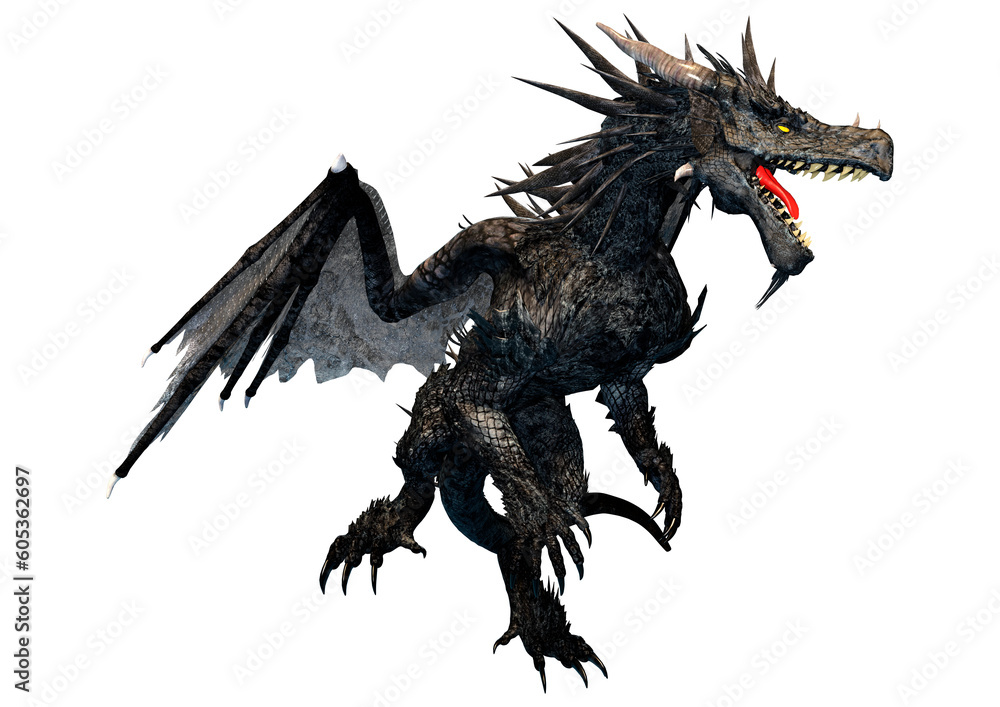3D Rendering Fairy Tale Dragon on White 3D Rendering Fairy Tale Dragon on White