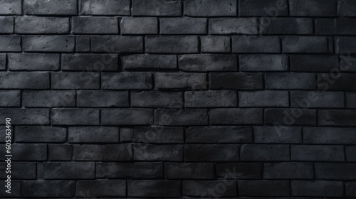 Urban Aesthetics: Black Painted Brick Wallpaper. Generative AI
