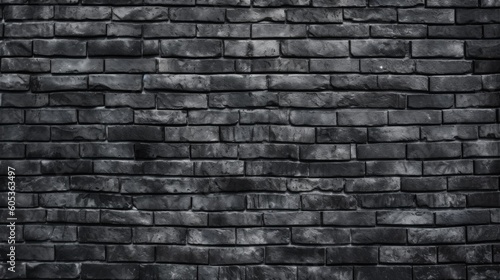 The Art of Simplicity  Black Painted Brick Wall. Generative AI  