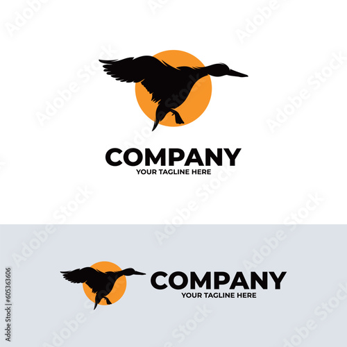 Animal logo - Silhouette of duck logo design
