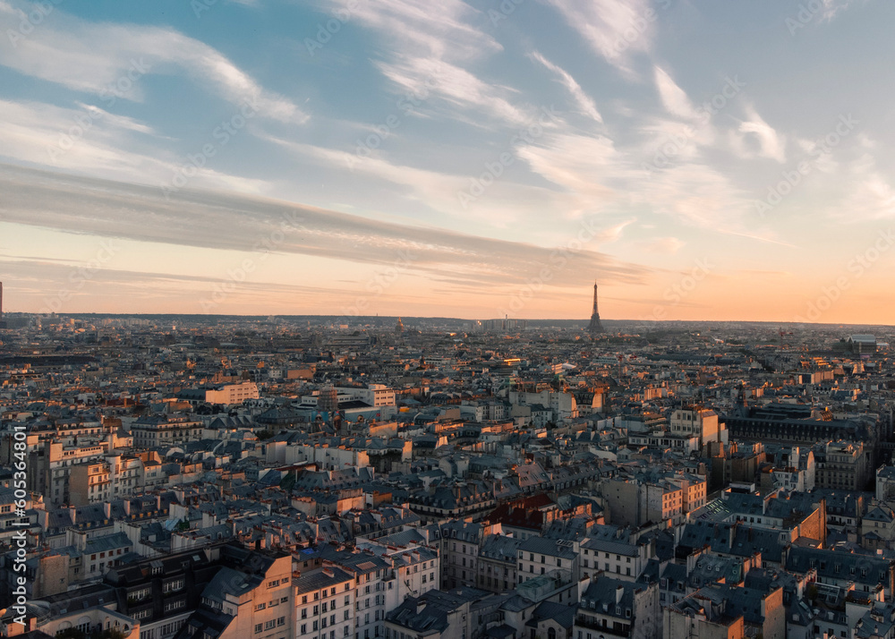Drone view of Paris