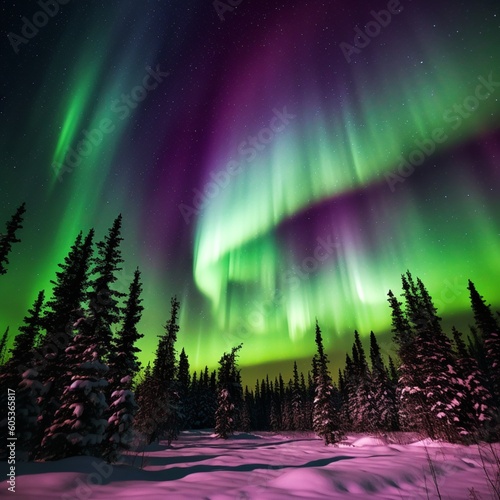 Aurora Borealis Northern Lights  Generative AI