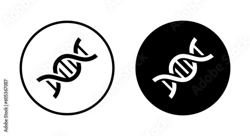 DNA helix icon vector. Genetic symbol isolated on circle background