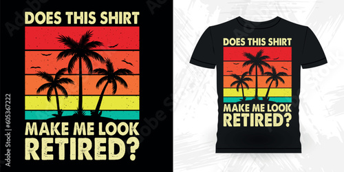 Funny Retirement Pension Retired Retro Vintage Retirement T-shirt Design