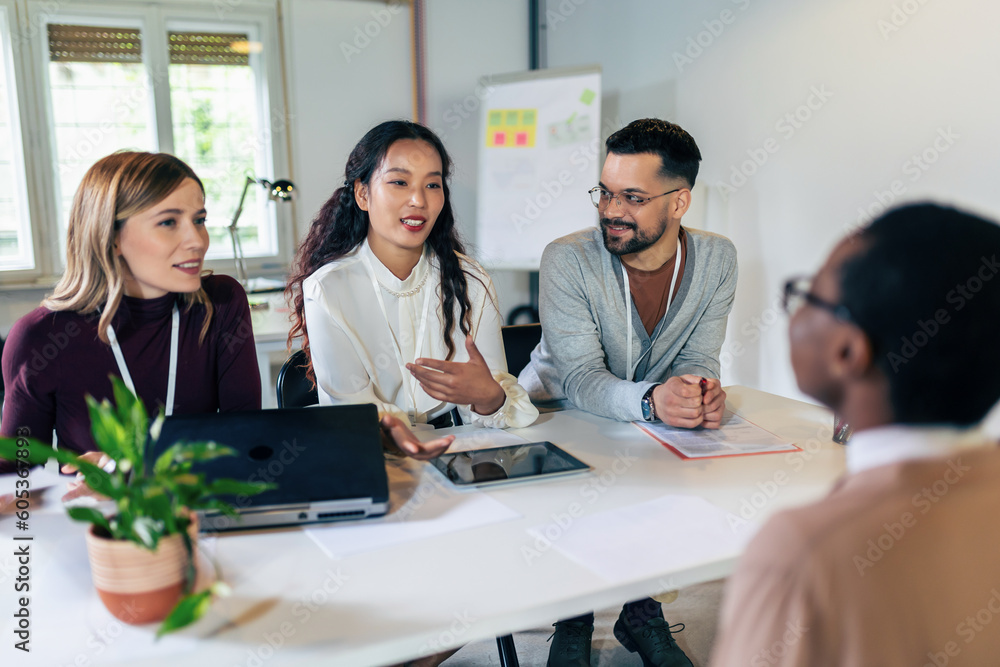 Human resources managers conducting job interviews with applicants in the office Human resources managers conducting job interviews with applicants in the office