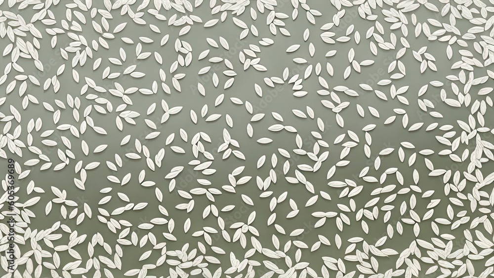 Naklejka premium Raw Rice. Top View. Pattern Background. Generative AI