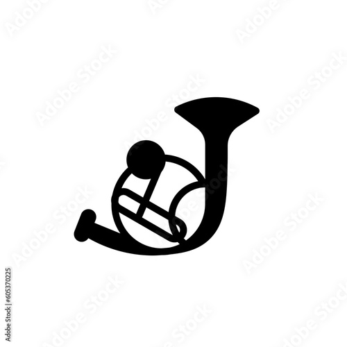 French Horn Music Solid Icon