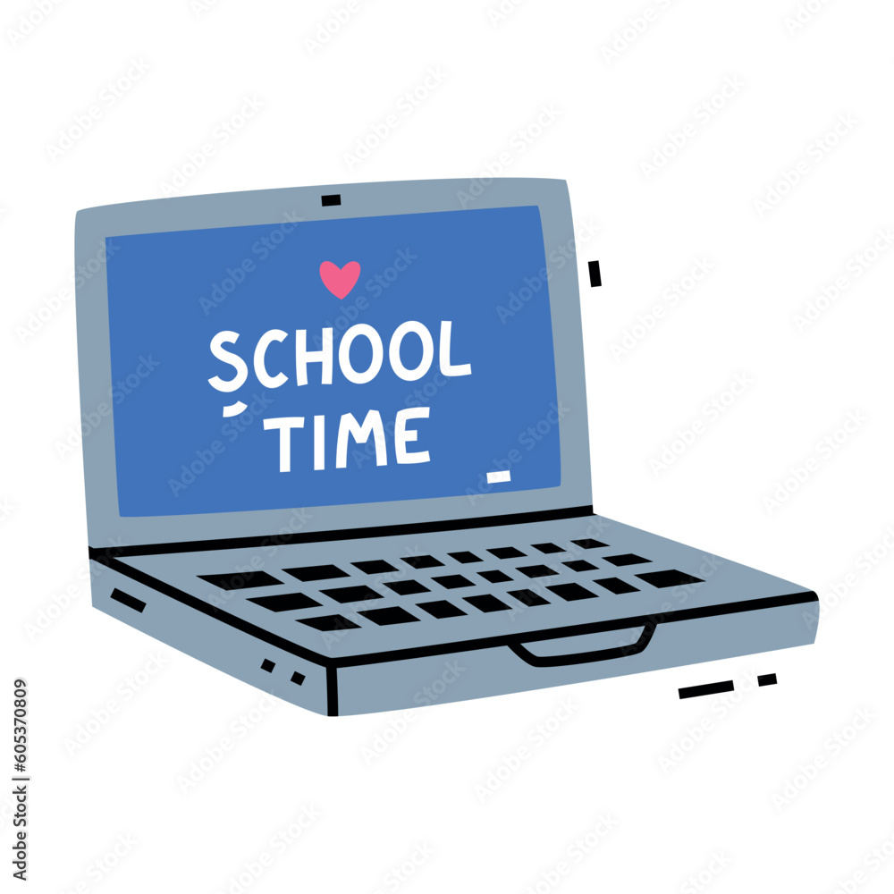 Open Laptop as Gadget and School Item for Study Vector Illustration Open Laptop as Gadget and School Item for Study Vector Illustration