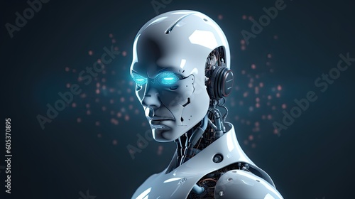 Futuristic robot with artificial intelligence. AI generated. © Viktor
