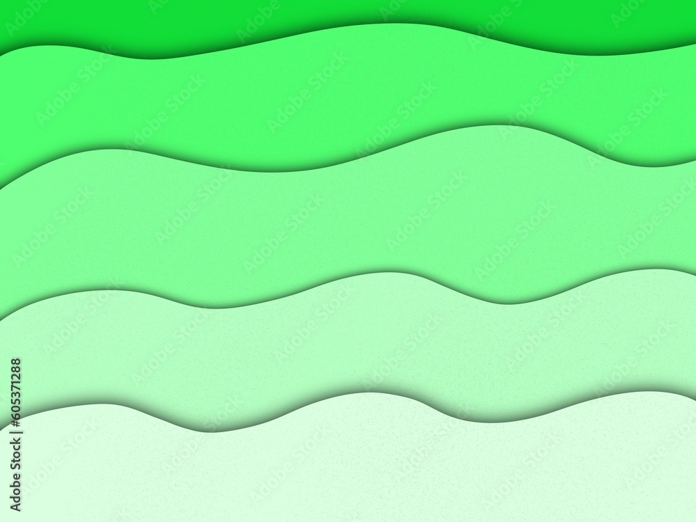 Fototapeta premium green paper cut in curved wave shape background