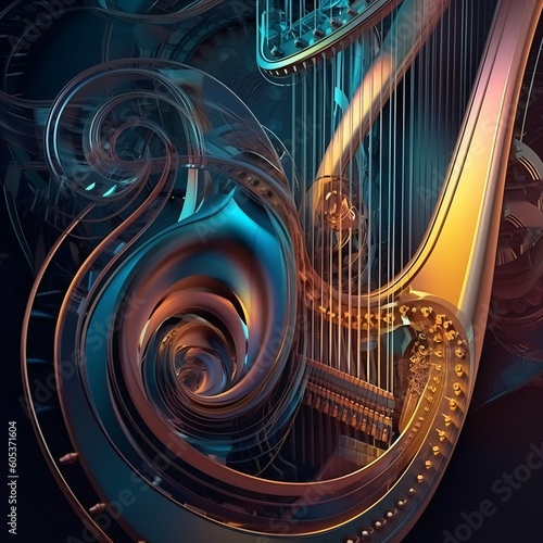 modern abstract music background, generative ai photo