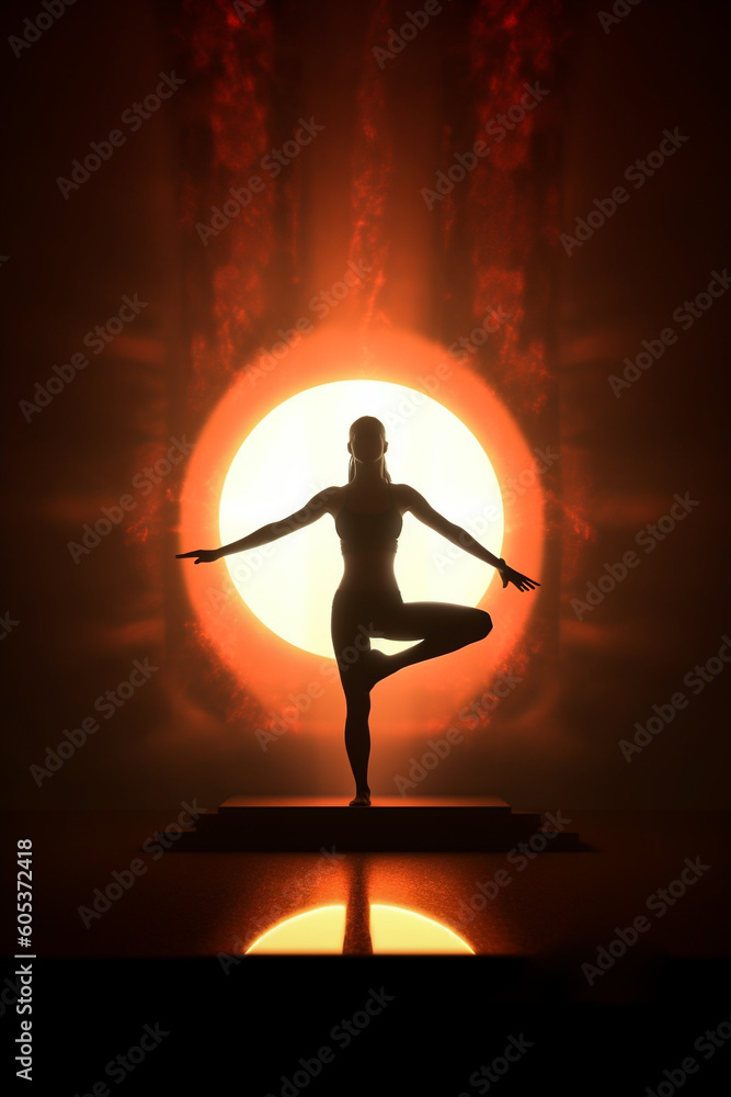 silhouette of a woman doing yoga for international yoga day