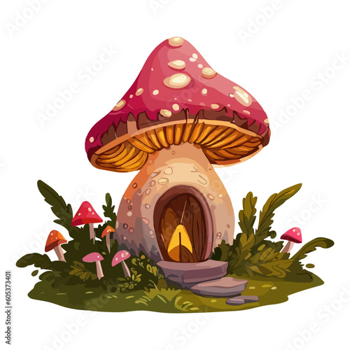 Cute Little Gnome Houses. Cute Fairy Houses Clipart	