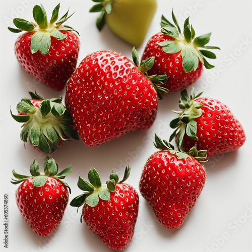 set of strawberries isolated