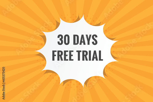 30 days Free trial Banner Design. 30 day free banner background