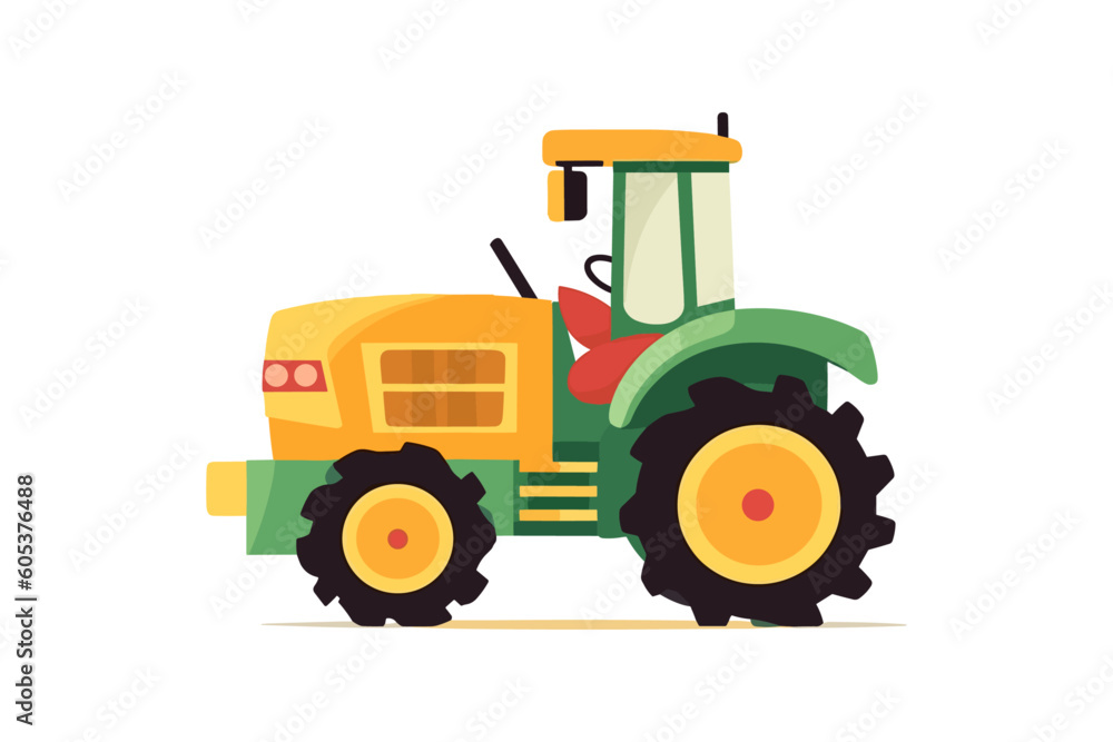 tractor isolated on white, tractor illustration on isolated background tractor isolated on white, tractor illustration on isolated background
