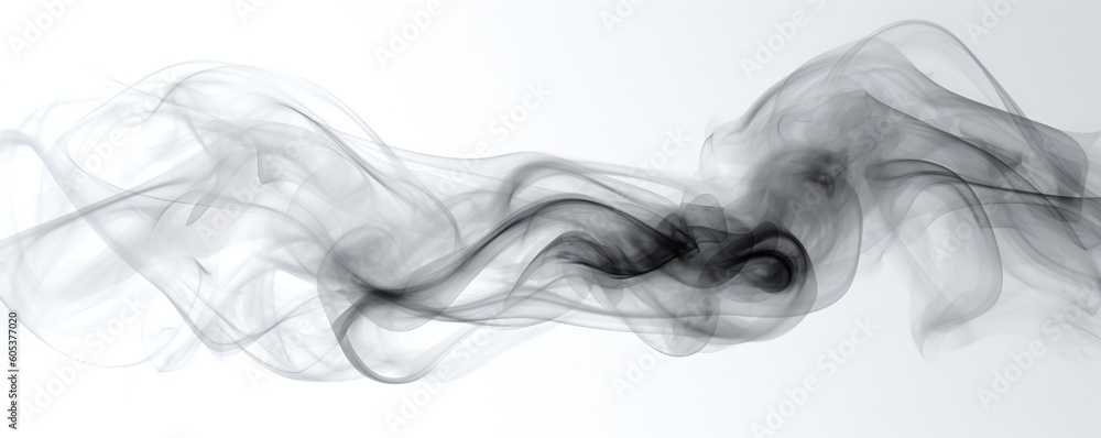 Black and White Smoke on White Background Generative AI Black and White Smoke on White Background Generative AI