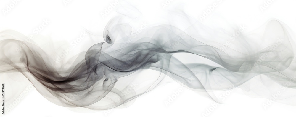 Black and White Smoke on White Background Generative AI Black and White Smoke on White Background Generative AI