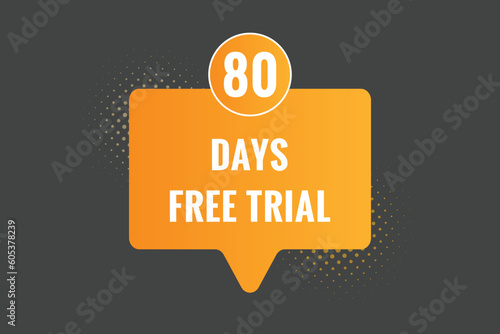 80 days Free trial Banner Design. 80 day free banner background