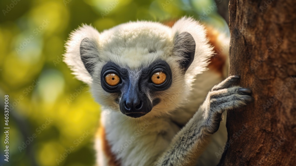 Obraz premium Verreauxs Sifaka. Generative AI