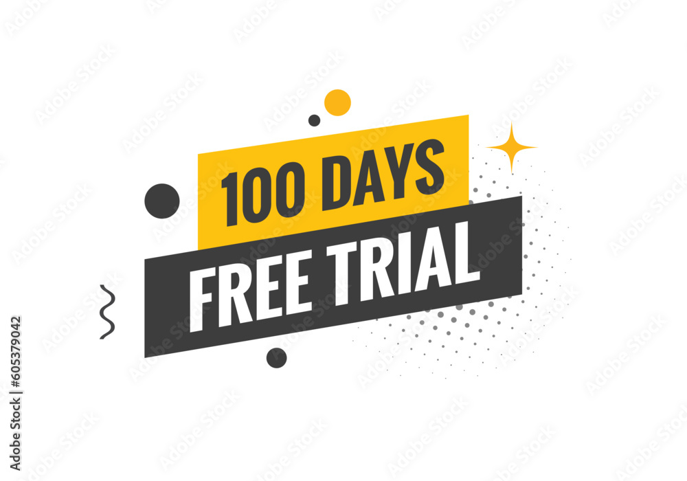 100 days Free trial Banner Design. 100 day free banner background 100 days Free trial Banner Design. 100 day free banner background