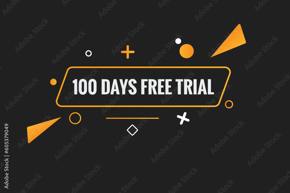 100 days Free trial Banner Design. 100 day free banner background