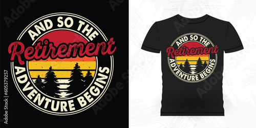 Funny Retirement Pension Retired Retro Vintage Retirement T-shirt Design